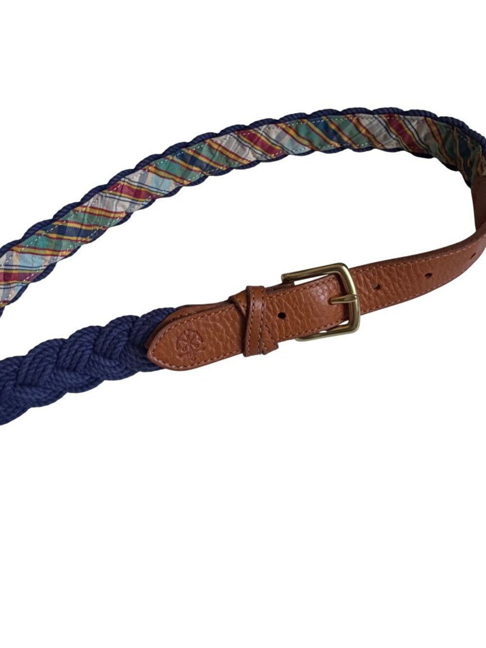 Kiel James Patrick KJP Belt Mens 32 Woven Braided Nautical Sailing Madras Preppy